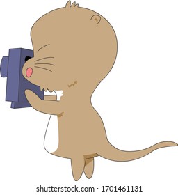 Comic animal character illustration, Otter