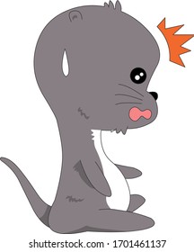 Comic animal character illustration, Otter