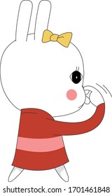 Comic animal character illustration, Rabbit