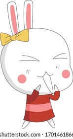 Comic animal character illustration, Rabbit