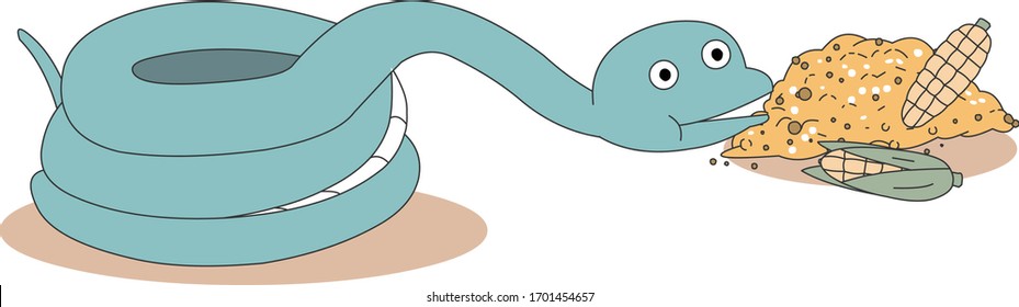 Comic animal character illustration, Snakes,