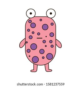 Comic animal.Pink.Web and mobile.Color.Black and white.Painting icon.
