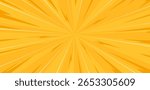 Comic anime explosion yellow background. Flash explosion radial lines abstract comic book, anime style. Vector illustration.