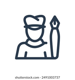 Artista de cómic para ícono de Vector de cómic