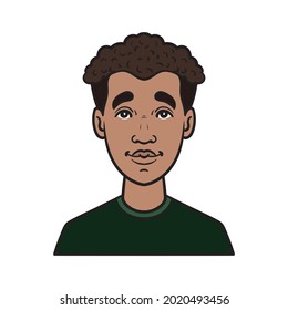 Comic Avatar. mexikanischer Junge mit Ecken.