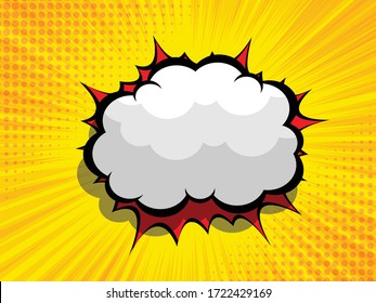 comic background with blank boom speech bubble vector illustration