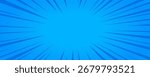 Comic background with blue halftone dots and radial speed motion lines. Vector speed effect for anime posters, stickers, covers, and dynamic graphic designs.