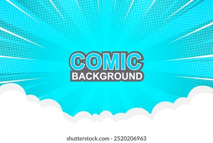 comic background with cartoon cloud