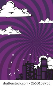 fondo cómico con la ciudad Fondo Abstractas de la explosión del color de la historieta