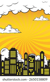 fondo cómico con la ciudad Fondo Abstractas de la explosión del color de la historieta