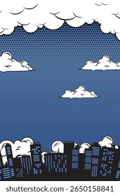 comic background with city Cartoon Color Explosion Abstract Background