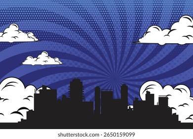 história em quadrinhos com cidade Cartoon Color Explosão Resumo