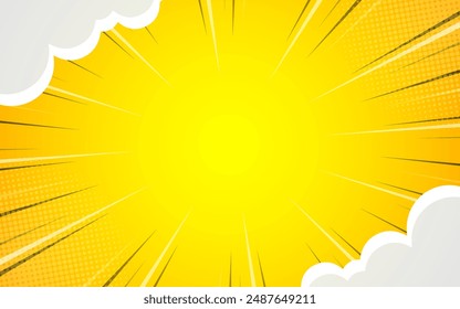 Comic background with clouds. vector illustration EPS 10.