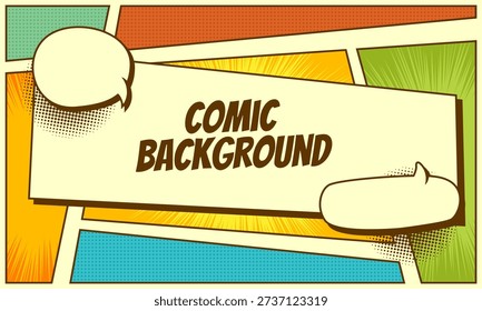 Comic background in colorful panel template