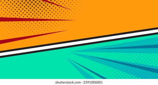 Comic background design with blue and purple colors