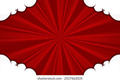 comic background design with cloud frame vector illustration	
