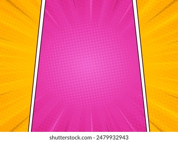 Comic background design with purple and yellow colors