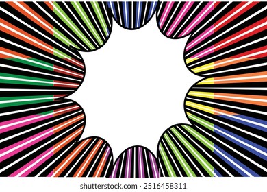Diseño de fondo cómico, dibujos animados, Vector, retro, arte, semitono, efecto, luz, elemento, en blanco, colorido,