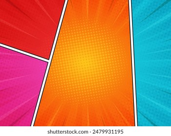 Comic background designs with various colors