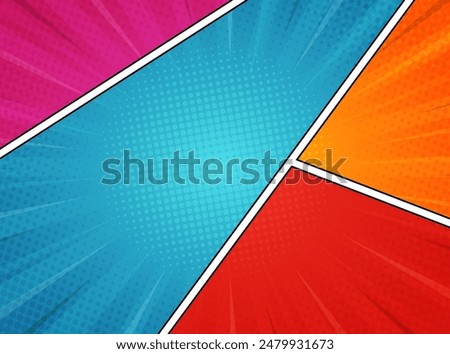 Comic background designs with various colors