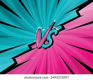 Pelea de fondo cómica vs dos rayas radiales de color