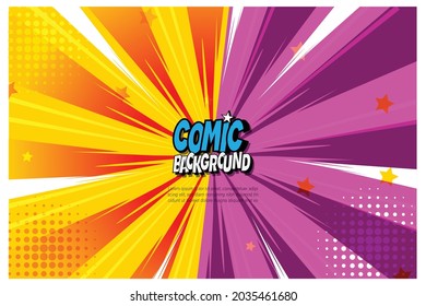 comic background grunge sunburst  concept on two tone color abstract background 