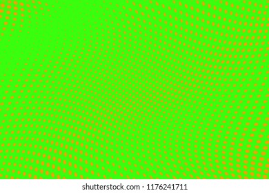 Comic background. Halftone dotted retro pattern with circles, dots, design element for web banners, posters, cards, wallpapers, backdrops, sites. Pop art style. Vector illustration. Green-orange color