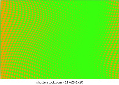 Comic background. Halftone dotted retro pattern with circles, dots, design element for web banners, posters, cards, wallpapers, backdrops, sites. Pop art style. Vector illustration. Green-orange color