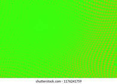 Comic background. Halftone dotted retro pattern with circles, dots, design element for web banners, posters, cards, wallpapers, backdrops, sites. Pop art style. Vector illustration. Green-orange color