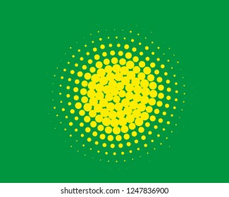 Comic background. Halftone dotted retro pattern with circles, dots, design element for web banners, posters, cards, wallpapers, backdrops, sites. Pop art style. Vector illustration. Green-yellow color