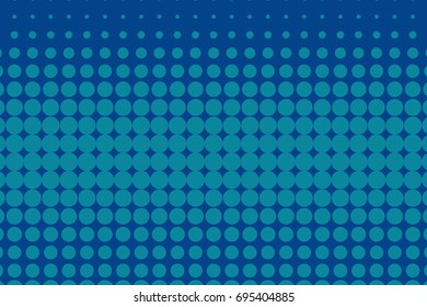 Comic background. Halftone dotted retro pattern with circles, dots, design element for web banners, posters, cards, wallpapers, backdrops, sites. Pop art style. Vector illustration.Blue color.