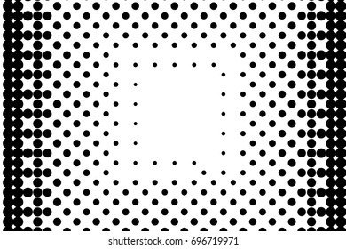 Comic background. Halftone dotted retro pattern with circles, dots, design element for web banners, posters, cards, wallpapers, backdrops, sites. Pop art style. Vector illustration. Black and white
