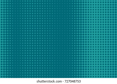 Comic background. Halftone dotted retro pattern with circles, dots, design element for web banners, posters, cards, wallpapers, backdrops, sites. Pop art style. Vector illustration. Blue color