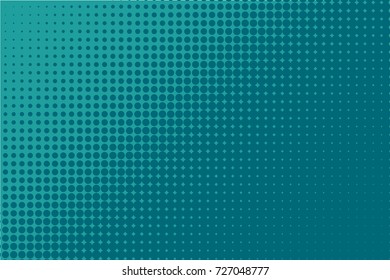 Comic background. Halftone dotted retro pattern with circles, dots, design element for web banners, posters, cards, wallpapers, backdrops, sites. Pop art style. Vector illustration. Blue color
