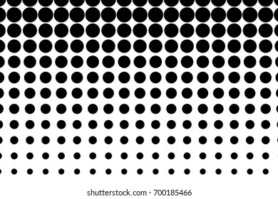 Comic background. Monochrome halftone background. Black and white color. Panels with dots, points, circles, rounds. Design element for web banners, posters, cards, wallpaper, sites.  