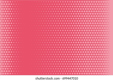 Comic background. Monochrome halftone background. Different shades of pink color. Panels with dots, points, circles, rounds. Design element for web banners, posters, cards, wallpaper, sites.  