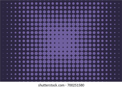 Comic background. Monochrome halftone background. Indigo, dark blue and purple color. Panels with dots, points, circles, rounds. Design element for web banners, posters, cards, wallpaper, sites.  