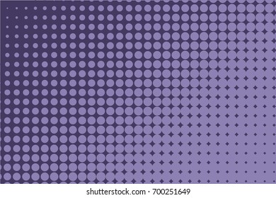 Comic background. Monochrome halftone background. Indigo, dark blue and purple color. Panels with dots, points, circles, rounds. Design element for web banners, posters, cards, wallpaper, sites.  