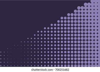 Comic background. Monochrome halftone background. Indigo, dark blue and purple color. Panels with dots, points, circles, rounds. Design element for web banners, posters, cards, wallpaper, sites.  