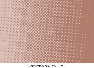 Comic background. Monochrome halftone background. Light brown, pink-beige, cream color. Panels with dots, points, circles, rounds. Design element for web banners, posters, cards, wallpaper, sites. 