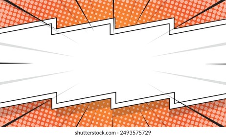 Comic background with orange color, cartoon comic background