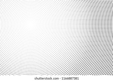 Comic background. Pop art style. Pattern with circles, halftone dotted backdrop. Radiating from the center starburst, sun burst rays, lines. Design for web banners, Wallpaper,sites Vector illustration