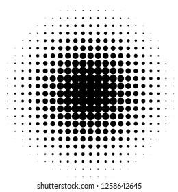 Comic background. Pop art style. Pattern with circles, halftone dotted backdrop. Radiating from the center starburst, sun burst dots. Design for web banners, Wallpaper, sites Vector illustration