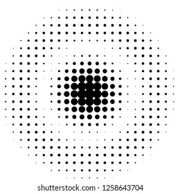 Comic background. Pop art style. Pattern with circles, halftone dotted backdrop. Radiating from the center starburst, sun burst dots. Design for web banners, Wallpaper, sites Vector illustration