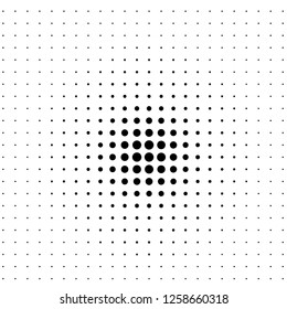 Comic background. Pop art style. Pattern with circles, halftone dotted backdrop. Radiating from the center starburst, sun burst dots. Design for web banners, Wallpaper, sites Vector illustration