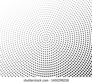 Comic background. Pop art style. Pattern with circles, halftone dotted backdrop. Radiating from the center dotted rays, lines. Design for web banners, Wallpaper,sites Vector illustration