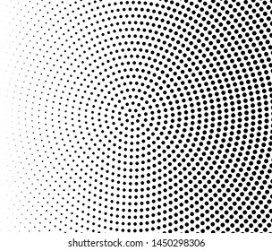 Comic background. Pop art style. Pattern with circles, halftone dotted backdrop. Radiating from the center dotted rays, lines. Design for web banners, Wallpaper,sites Vector illustration