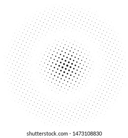 Comic background. Pop art style. Pattern with circles, halftone dotted backdrop. Radiating from the center starburst, sun burst rays, lines. Vector illustration