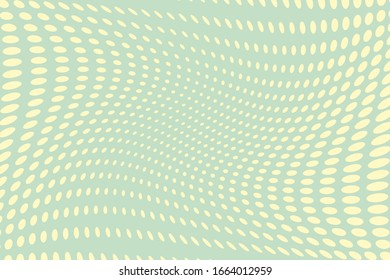  Comic background. Pop art style. Pattern with small circles, dots. Halftone dotted backdrop. Design for web banners, wallpaper, sites. Vector illustration. Green and yellow color.