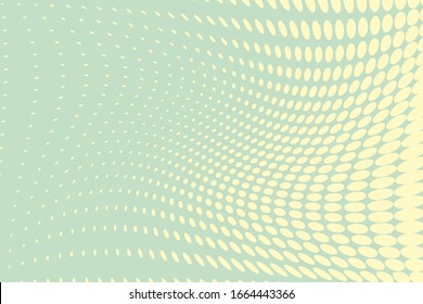  Comic background. Pop art style. Pattern with small circles, dots. Halftone dotted backdrop. Design for web banners, wallpaper, sites. Vector illustration. Green and yellow color.